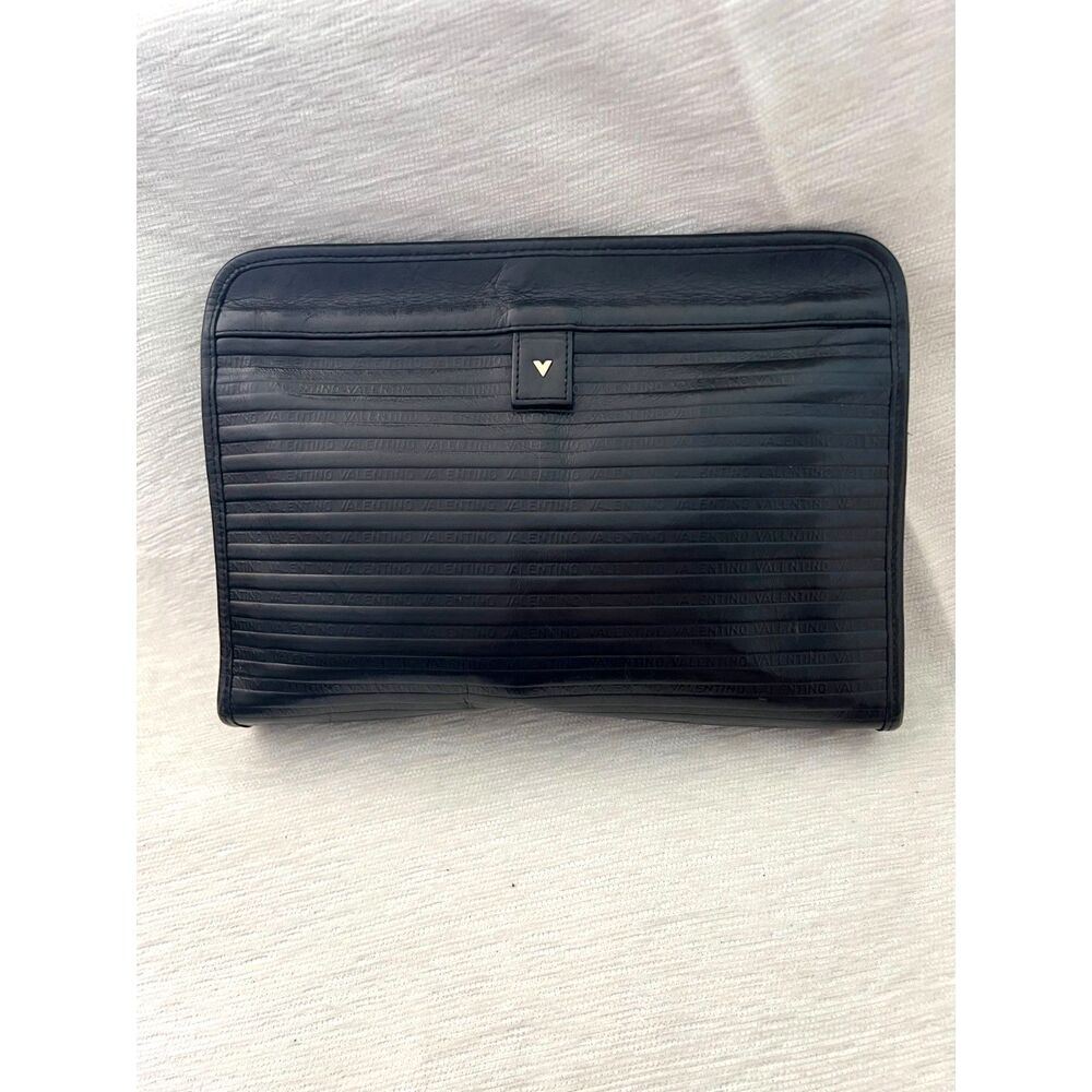 MARIO VALENTINO Black Leather Clutch